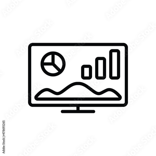 Black line icon for static