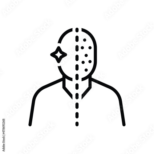 Black line icon for acne