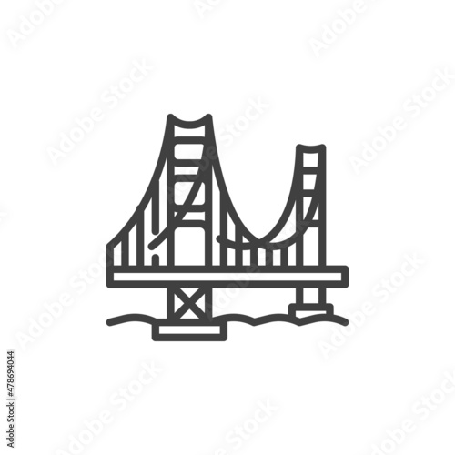 Golden Gate Bridge line icon