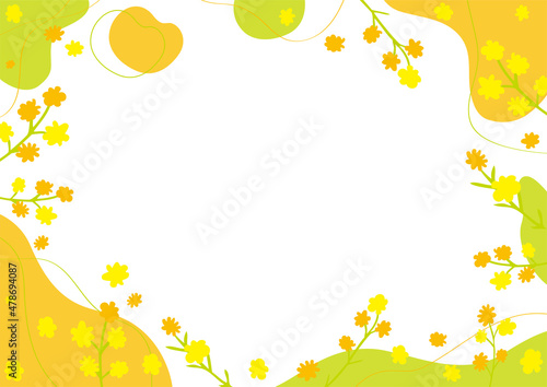 手描きのミモザフレーム