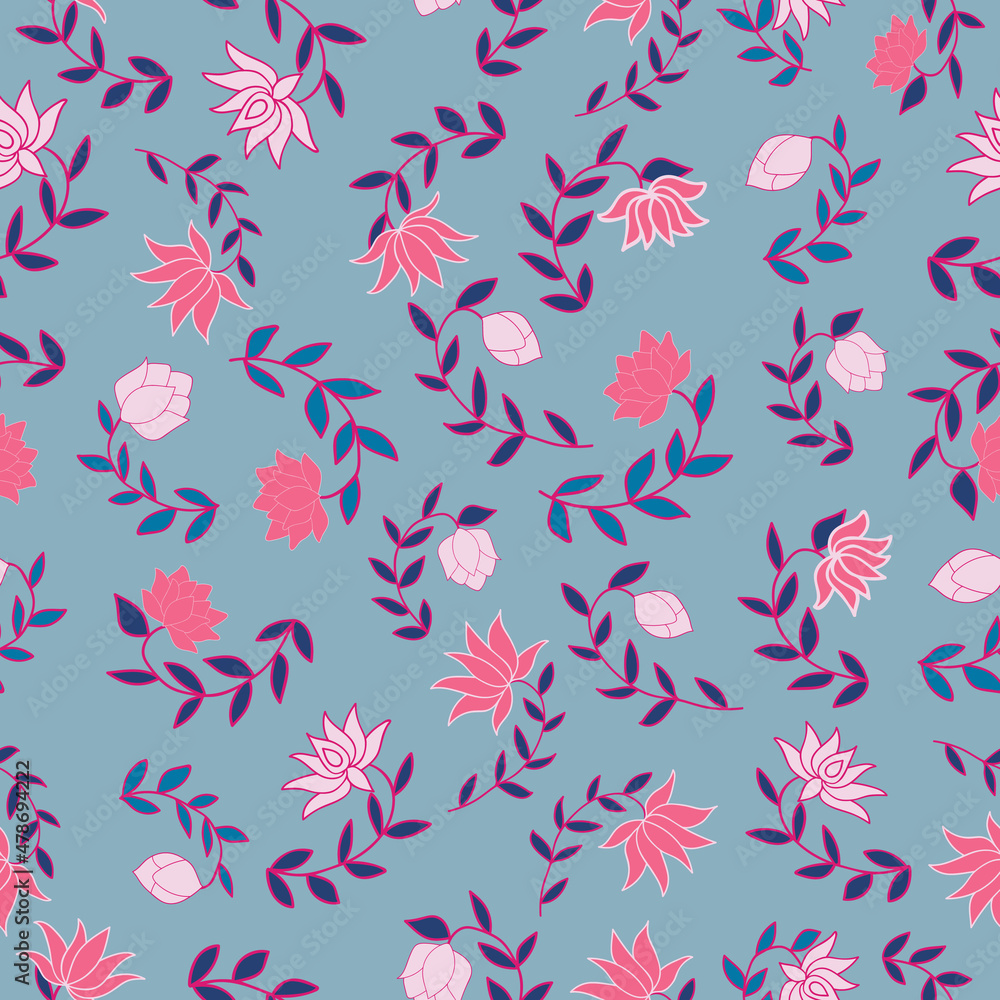 Fototapeta premium Lotus seamless pattern
