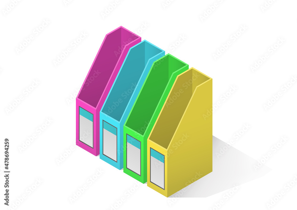 isometric colorful file box isometric colorful file box