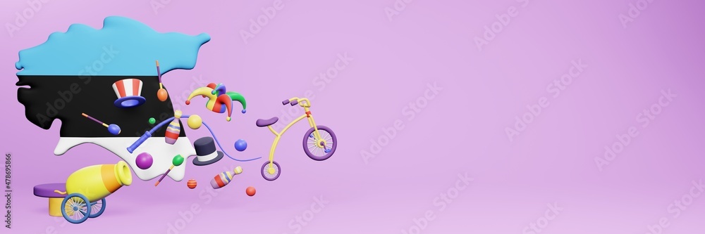 3d rendering of festivals and circus entertainment in Estonia for social media 3d rendering of festivals and circus entertainment in Estonia for social media