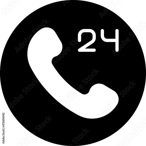 24 hours support glyph icon