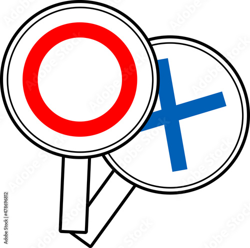 丸を強調するアイコンのイラスト