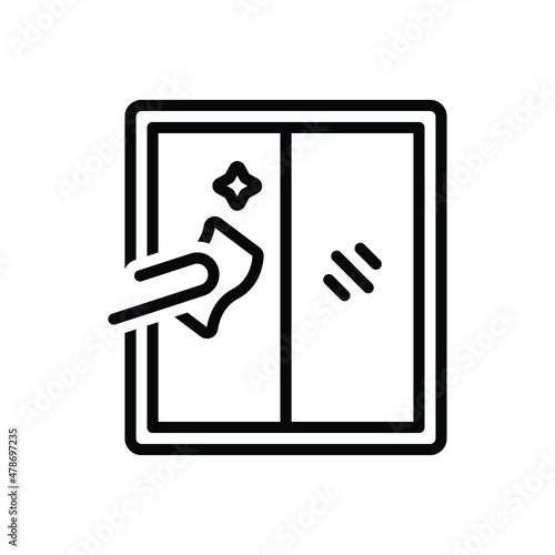 Black line icon for polished