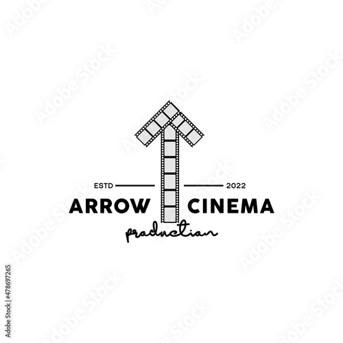 Arrow Film Stripes for Movie Cinema Productions logo design