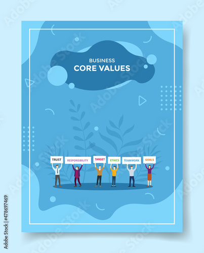 core values business concept for template of banners, flyer, books, and magazine cover