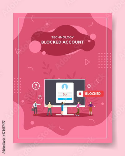 blocked account business concept for template of banners, flyer, books, and magazine cover