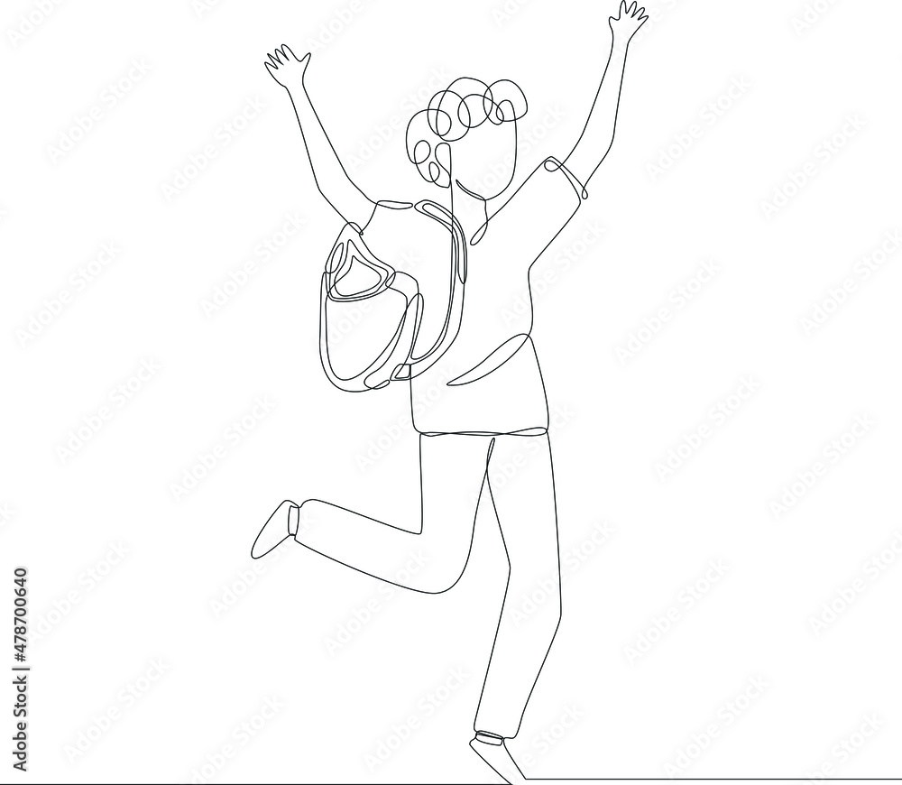 Male so happy after coming back from school all day. Vector colorful illustration. Off to college. Male so happy after coming back from school all day. Vector colorful illustration. Off to college.