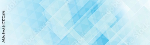 透明感のある青色の抽象的なバナー背景イラスト