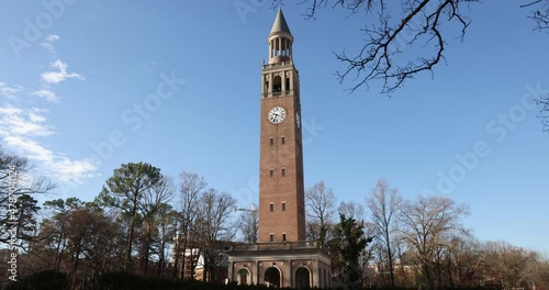 Bell Tower on the campus of the University of North Carolina in Chapel Hill. Timelapse video. photo