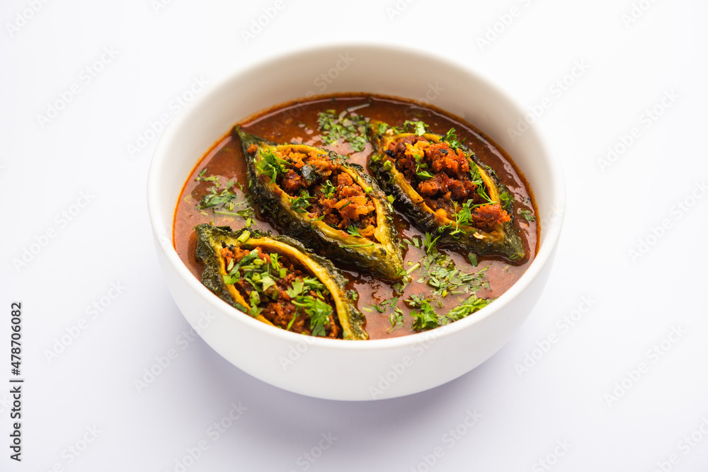 Bharwa Karela masala or stuffed bitter melon curry Bharwa Karela masala or stuffed bitter melon curry