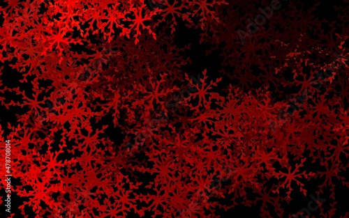Dark Red vector natural backdrop with flowers, leaves.