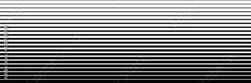 Vector banner disappearing horizontal stripes, black and white