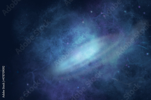 3D illustration galaxies and nebule in the cosmic background