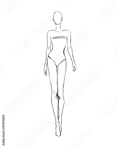 Cuadro en lienzo sketch of a girl's body