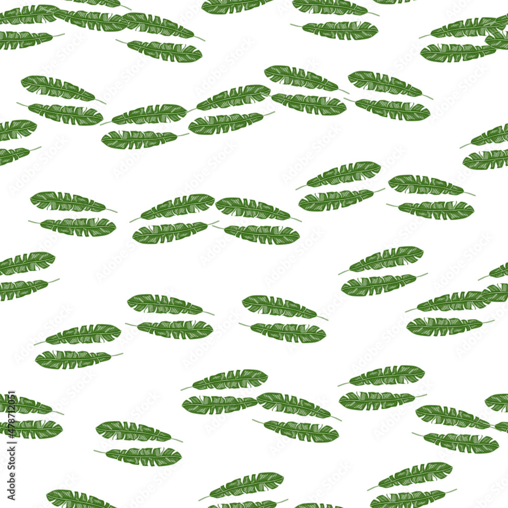 Modern Banana leaf seamless pattern with hand drawn tropical print. Fashionable nature background. Vector illustration for seasonal textile. Modern Banana leaf seamless pattern with hand drawn tropical print. Fashionable nature background. Vector illustration for seasonal textile.