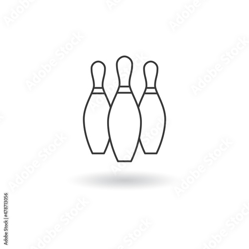 Bowling skittles icon. Simple game and activity icon. Stock Vector illustration isolated on white background.