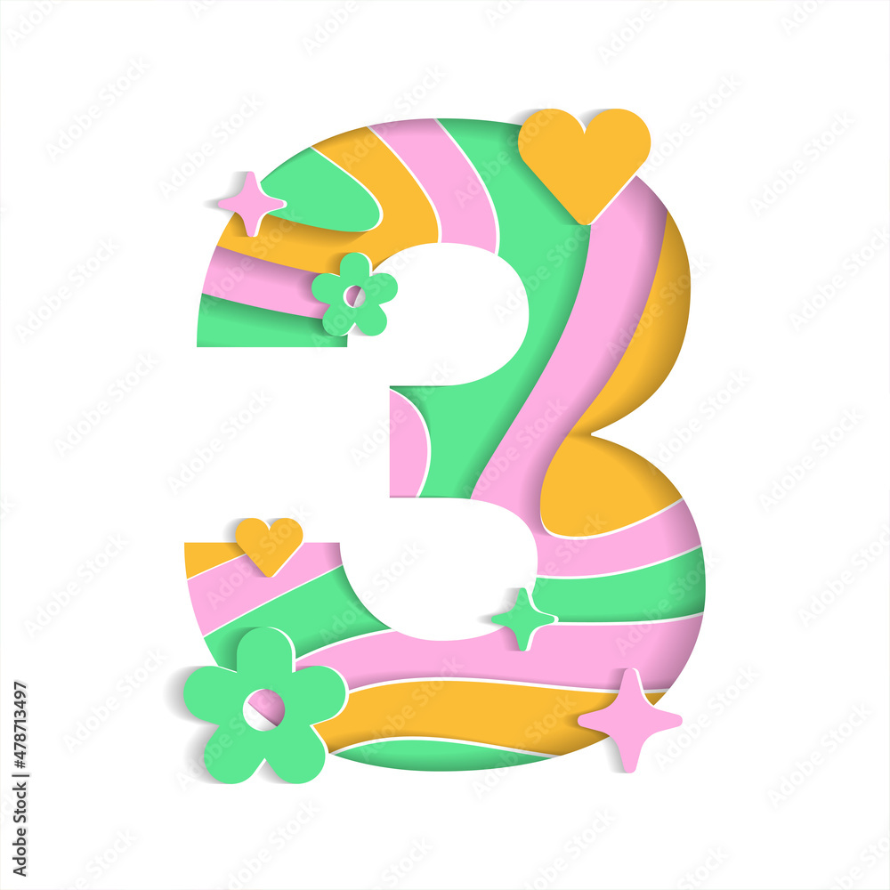 3 Numeric Number Abstract Paper Lively Flower Heart Sparkle Shine Orange Pink Green Mountain Geography Contour Map 3D Layer Line Cutout Card Web Banner 3 Numeric Number Abstract Paper Lively Flower Heart Sparkle Shine Orange Pink Green Mountain Geography Contour Map 3D Layer Line Cutout Card Web Banner