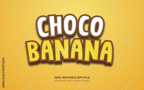 Chocolate Banana 3D editable text style effect