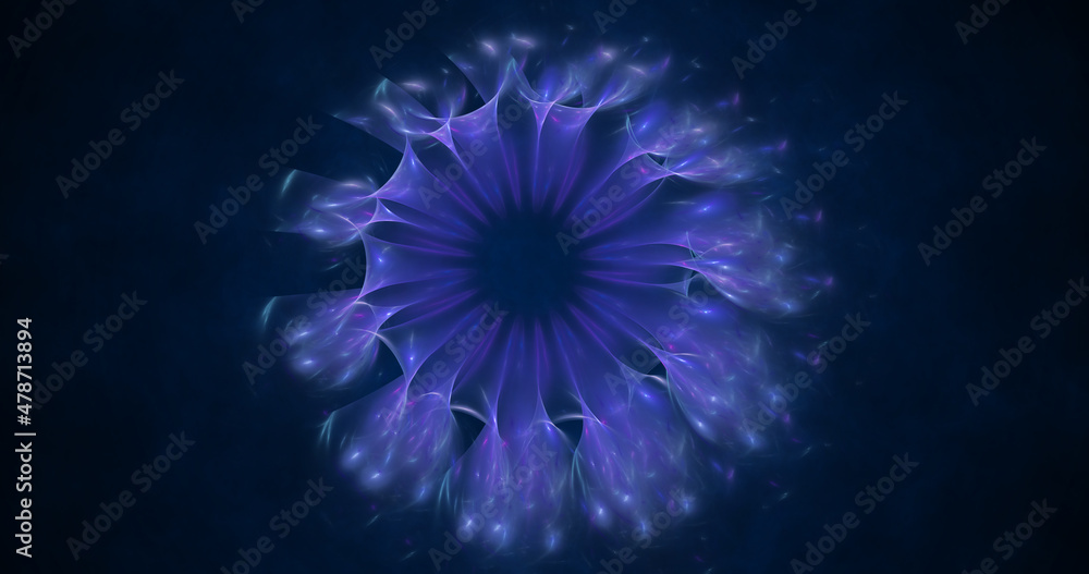 Fototapeta premium Abstract exotic flower. Fractal dandelion. Fantasy light background. Digital fractal art. 3d rendering. 