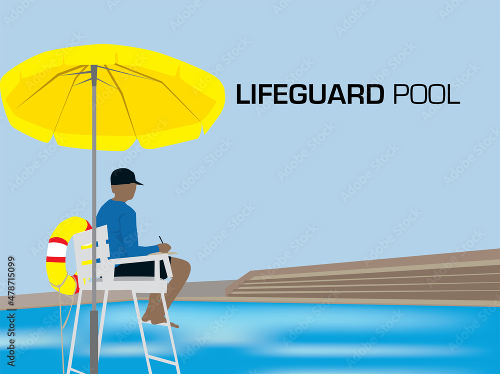Lifeguard Poll illustration graphic vector Lifeguard Poll illustration graphic vector