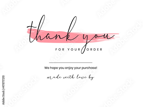 Thank you for your order card layout. Thanks card Illustration vector 