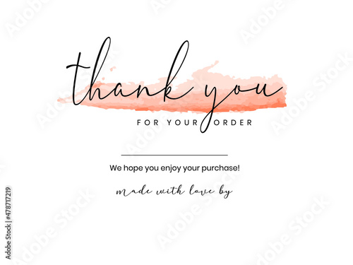 Thank You Card. Thank you for your order customer thank you card, Thank you for your order card eps vector, thanks card, thank you card design 