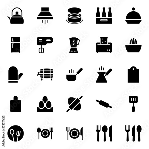 Glyph icons for food.