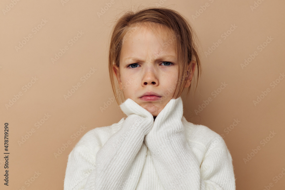 cute girl childrens style emotions fun isolated background cute girl childrens style emotions fun isolated background