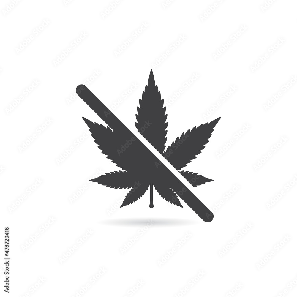 Vector Isolated No Weed Icon Vector Isolated No Weed Icon