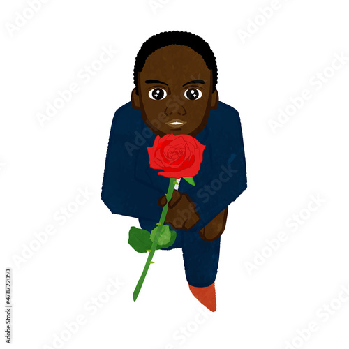 A man who presents a dignified rose 01