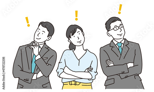 良いことを思いつくアジア人のビジネスパーソン