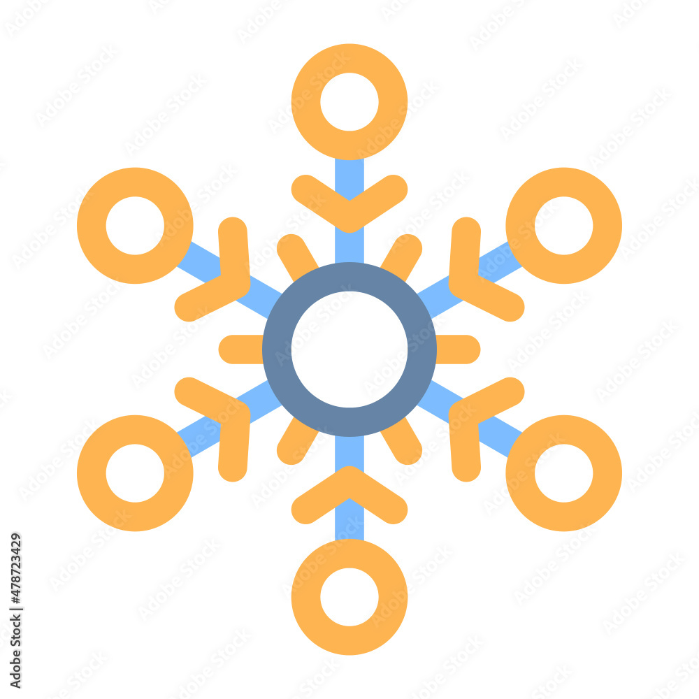 snowflake colored line icon snowflake colored line icon
