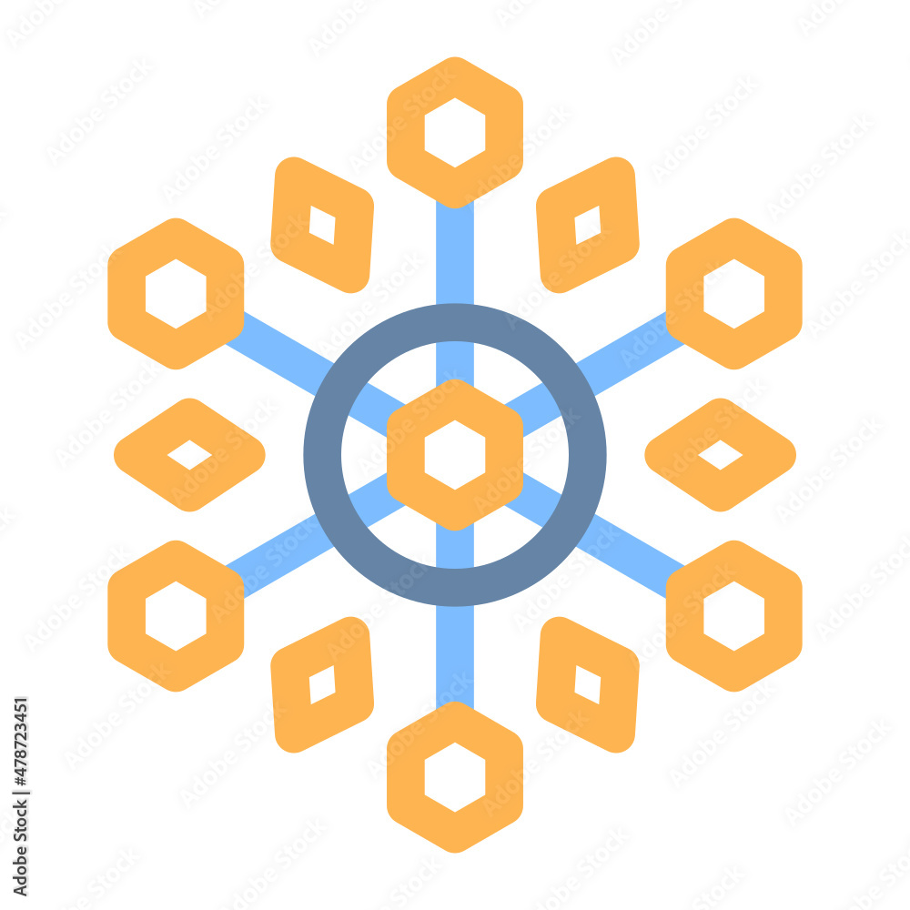 snowflake colored line icon snowflake colored line icon