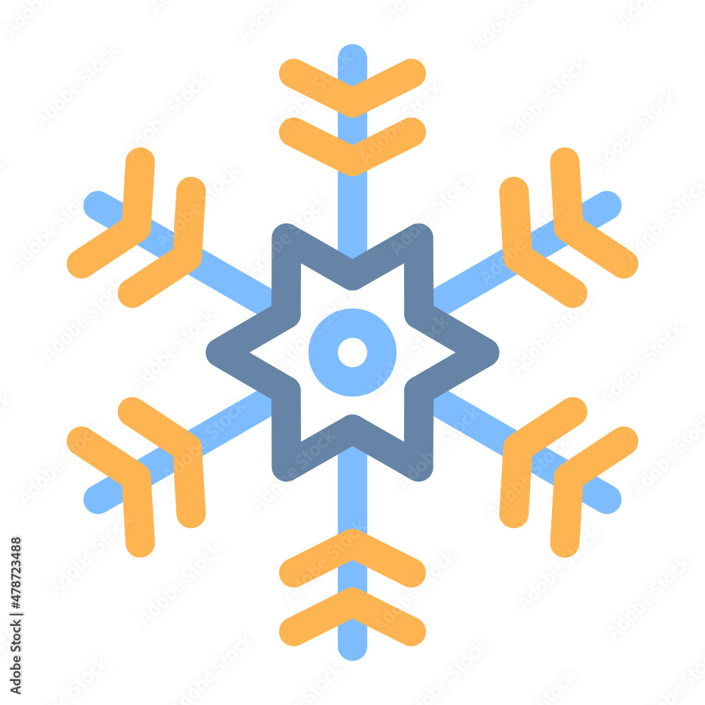 snowflake colored line icon snowflake colored line icon