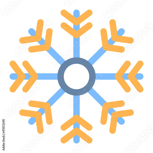 snowflake colored line icon