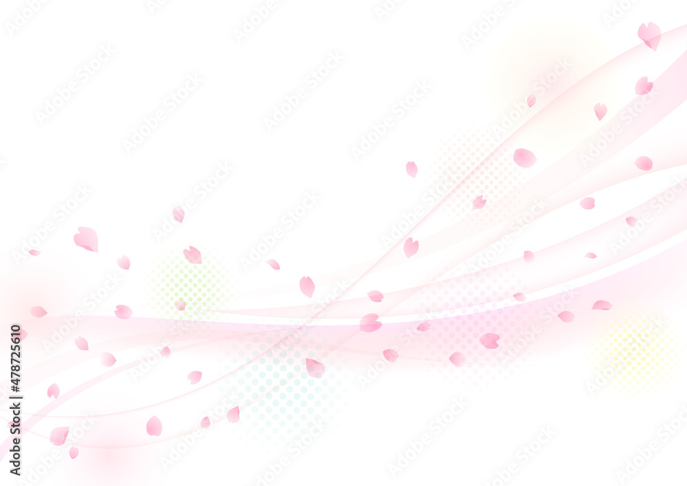 桜吹雪背景 桜のフレーム Stock Vector Adobe Stock