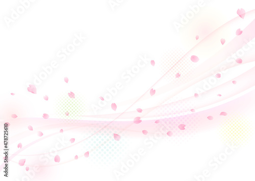 桜吹雪背景　桜のフレーム