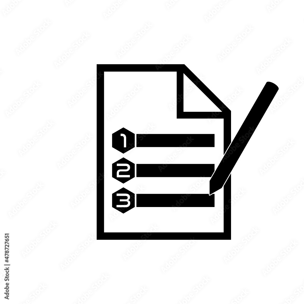 Plan list icon. Checklist with ranking numbers isolated on white background Plan list icon. Checklist with ranking numbers isolated on white background