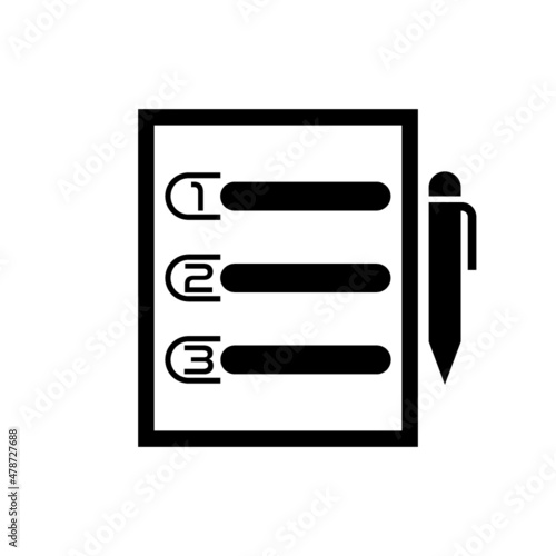 Wallpaper Mural Plan list icon. Checklist with ranking numbers isolated on white background Torontodigital.ca