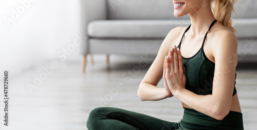 Breathing exercises, meditation alone at home, peaceful, covid