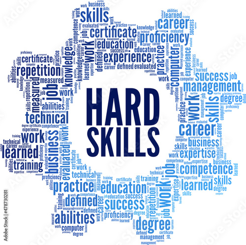 Hard Skills conceptual vector illustration word cloud isolated on white background.
