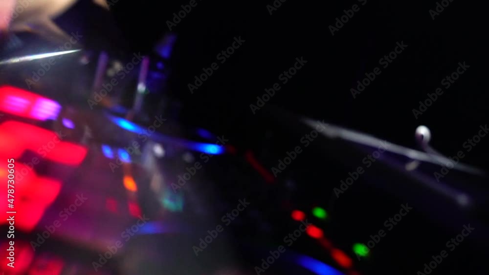 Rolling kaleidoscope bokeh shot of a Dj booth in a night club, HD 1080p, 59.94p B Roll Rolling kaleidoscope bokeh shot of a Dj booth in a night club, HD 1080p, 59.94p B Roll