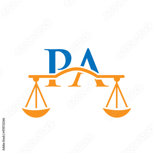 Law Firm Letter PA Logo Design. Lawyer, Justice, Law Attorney, Legal, Lawyer Service, Law Office, Scale, Law firm, Attorney Corporate Business PA Initial Letter Logo Template