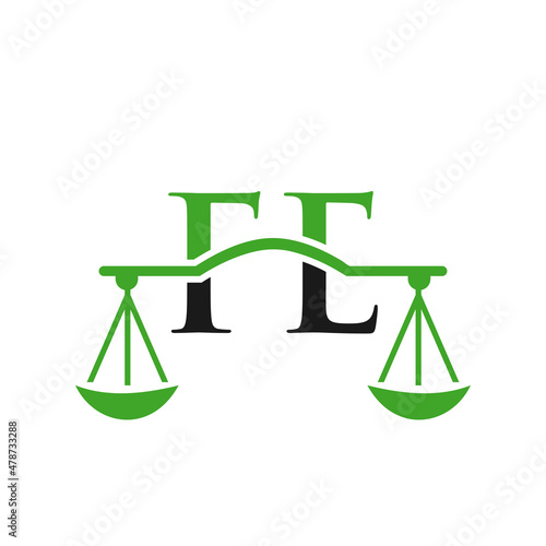 Law Firm Letter FE Logo Design. Lawyer, Justice, Law Attorney, Legal, Lawyer Service, Law Office, Scale, Law firm, Attorney Corporate Business FE Initial Letter Logo Template