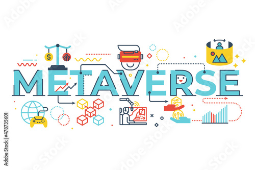 Metaverse word illustration