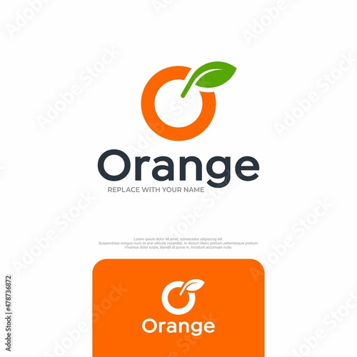 Orange fruit logo with a simple modern style
