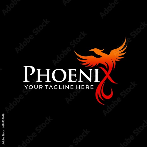 Phoenix bird logo with black background